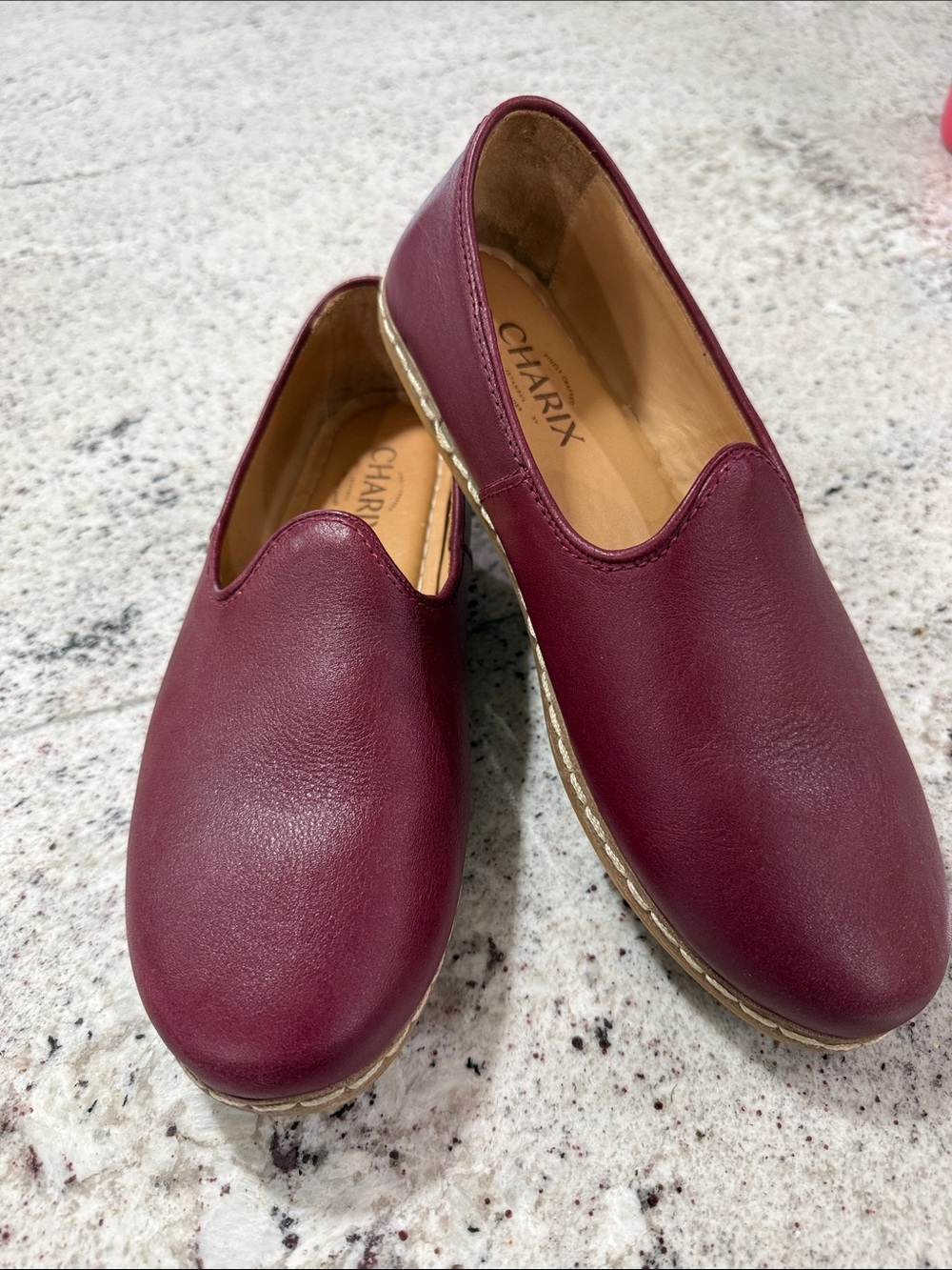 CHARIX Women's Burgundy Slip-On Loafers size 39